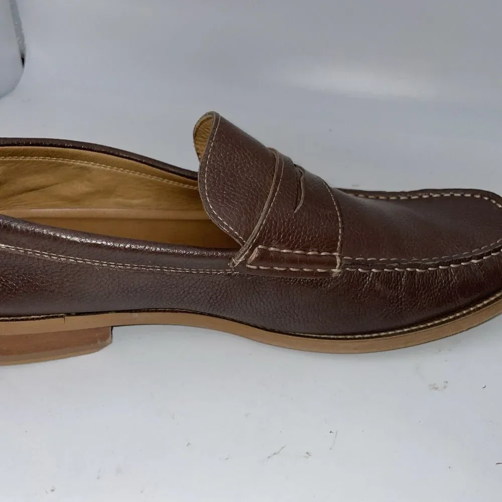 Donald Pliners Men's Brown Pebble Grain Penny loafers size 10‎